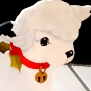 Wooden Vintage Christmas Lamb Holiday Decor